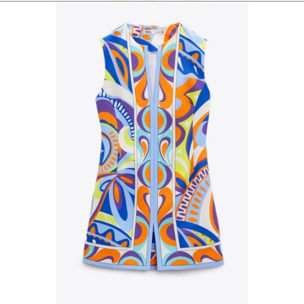 Zara Printed Dress Mini NEW Pucci Vibes Size S - Picture 14 of 16